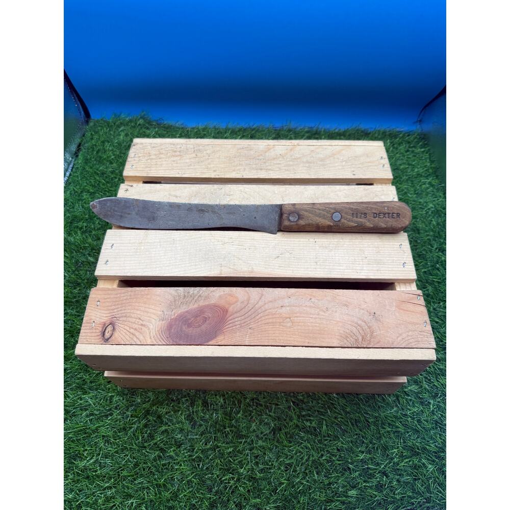 Vintage Dexter 1178 Butcher Knife Carbon Steel- 8 Inch Blade - Wood Handle USA